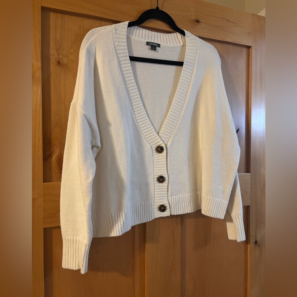 Wild Fable Cream Button-Up Cardigan